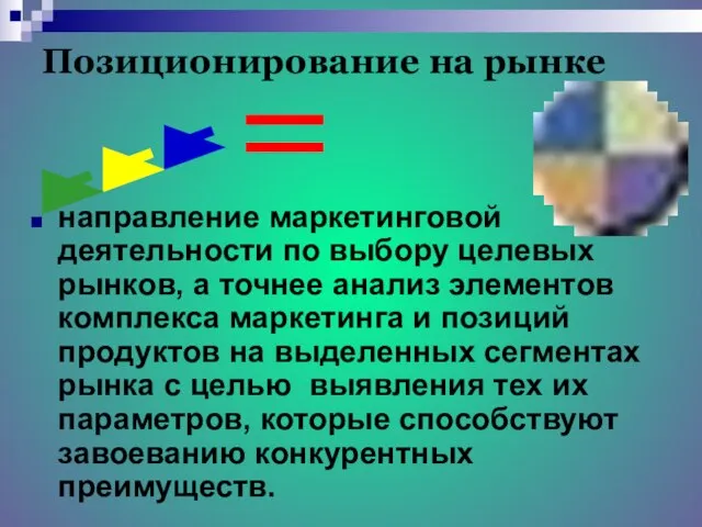 Позиционирование на рынке направление маркетинговой деятельности по выбору целевых рынков, а точнее