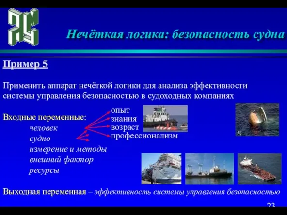 Нечёткая логика: безопасность судна Применить аппарат нечёткой логики для анализа эффективности системы