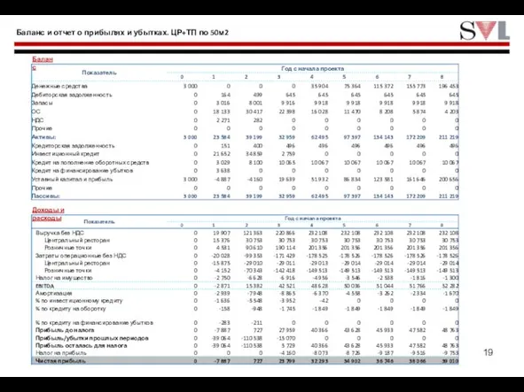 Баланс и отчет о прибылях и убытках. ЦР+ТП по 50м2 Баланс Доходы и расходы
