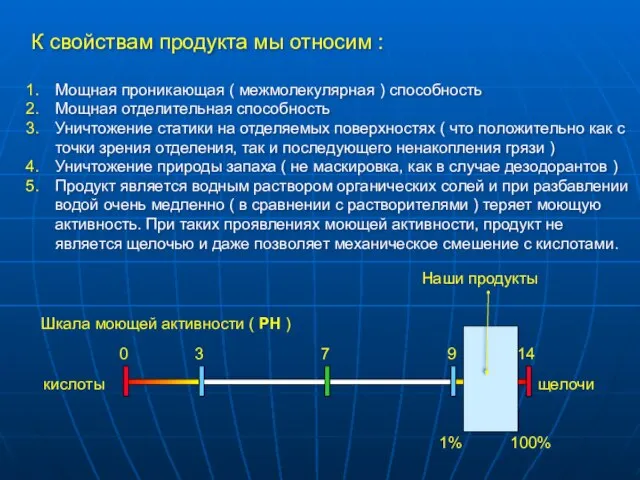 К свойствам продукта мы относим : Мощная проникающая ( межмолекулярная ) способность