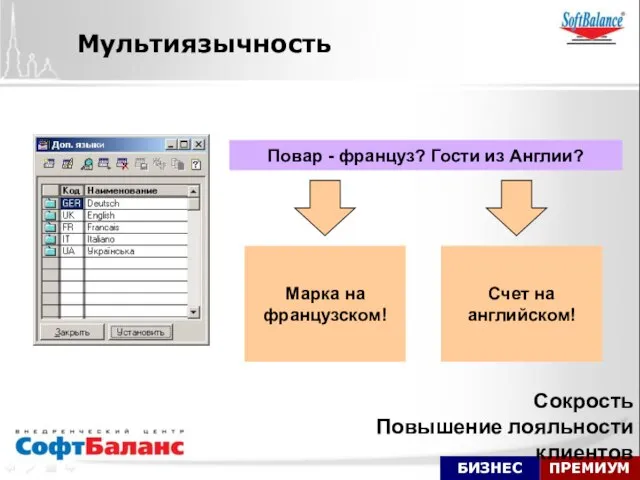 Повар - француз? Гости из Англии? Марка на французском! Счет на английском!