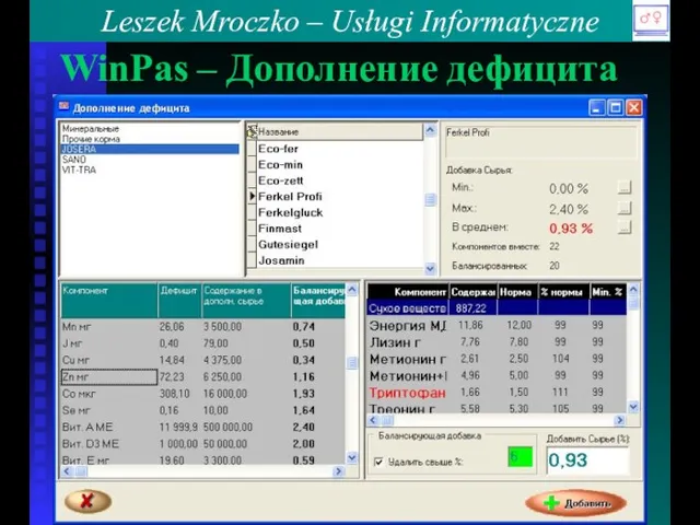 WinPas – Дополнение дефицита Leszek Mroczko – Usługi Informatyczne