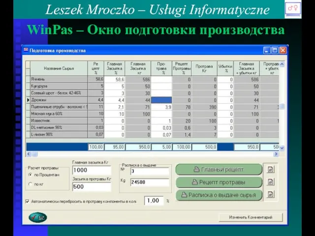 WinPas – Окно подготовки производства Leszek Mroczko – Usługi Informatyczne