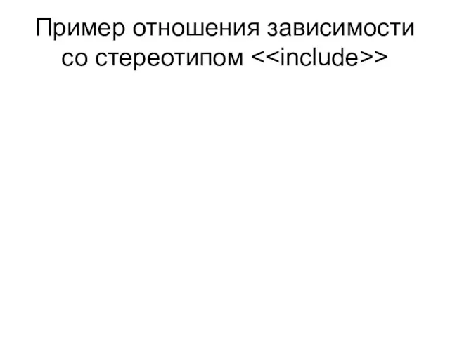 Пример отношения зависимости со стереотипом >