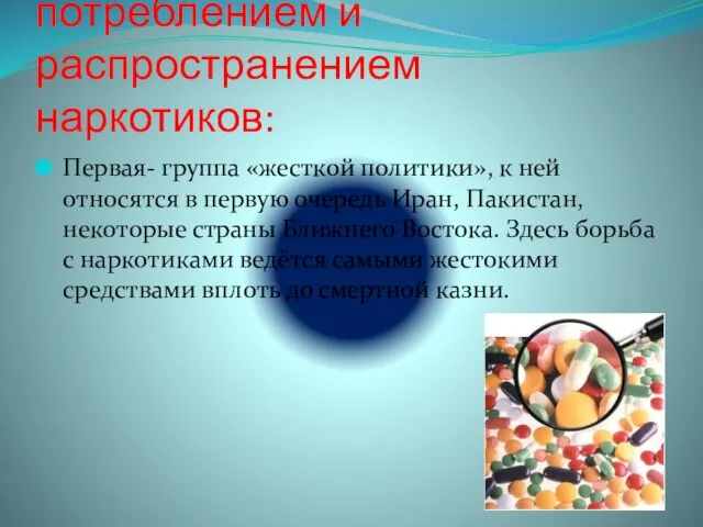 Модели борьбы с потреблением и распространением наркотиков: Первая- группа «жесткой политики», к