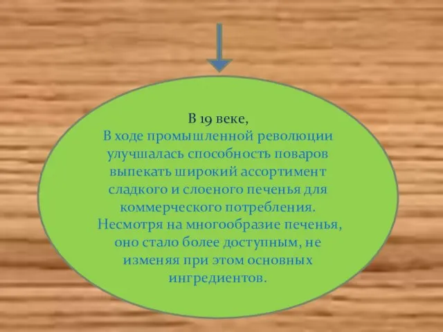 В 19 веке, В ходе промышленной революции улучшалась способность поваров выпекать широкий