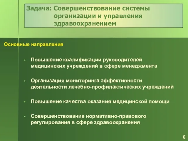 Повышение квалификации руководителей медицинских учреждений в сфере менеджмента Организация мониторинга эффективности деятельности