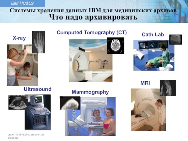 Ultrasound Computed Tomography (CT) Cath Lab MRI X-ray Mammography Системы хранения данных