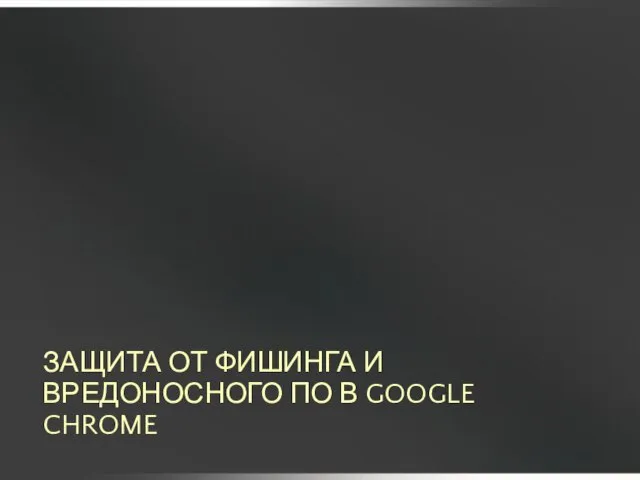 ЗАЩИТА ОТ ФИШИНГА И ВРЕДОНОСНОГО ПО В GOOGLE CHROME