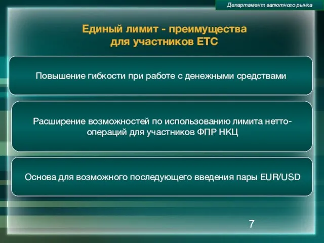 Единый лимит - преимущества для участников ЕТС Повышение гибкости при работе с