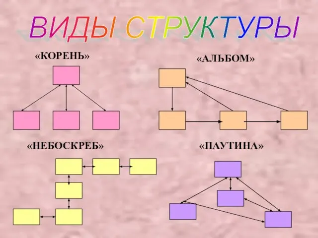 ВИДЫ СТРУКТУРЫ «КОРЕНЬ» «АЛЬБОМ» «НЕБОСКРЕБ» «ПАУТИНА»