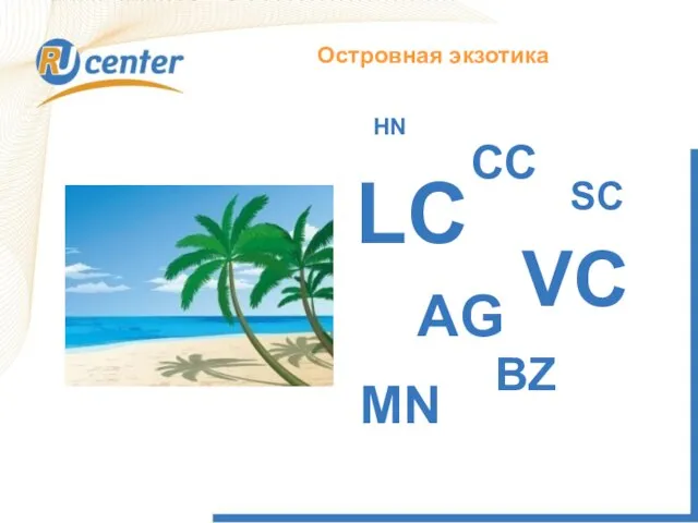 Как работает домен TEL? Островная экзотика CC AG LC BZ VC MN HN SC