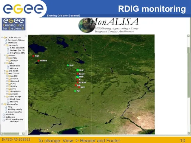 To change: View -> Header and Footer RDIG monitoring