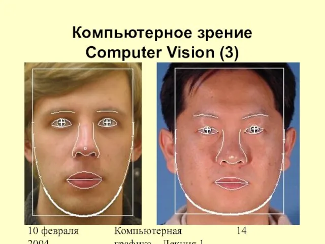 10 февраля 2004 Компьютерная графика Лекция 1 Компьютерное зрение Computer Vision (3)