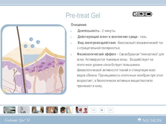 Pre-treat Gel Очищение. Длительность - 2 минуты. Дeйcтвующий агент и контактная среда