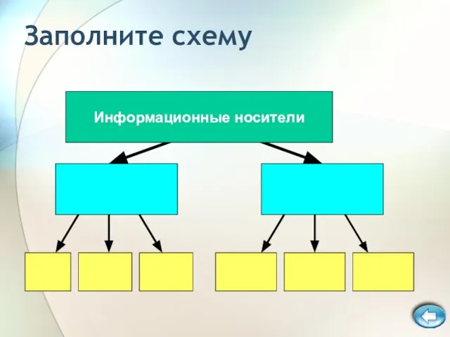 Заполните схему Информационные носители