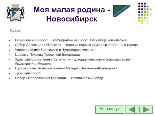 Храмы Вознесенский собор — кафедральный собор Новосибирской епархии Собор Александра Невского —