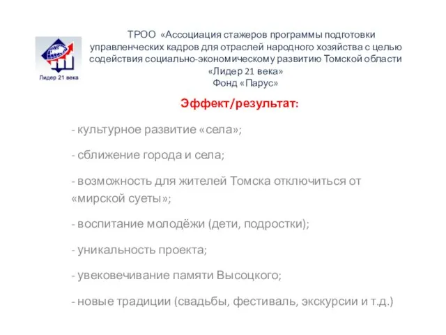 ТРОО «Ассоциация стажеров программы подготовки управленческих кадров для отраслей народного хозяйства с