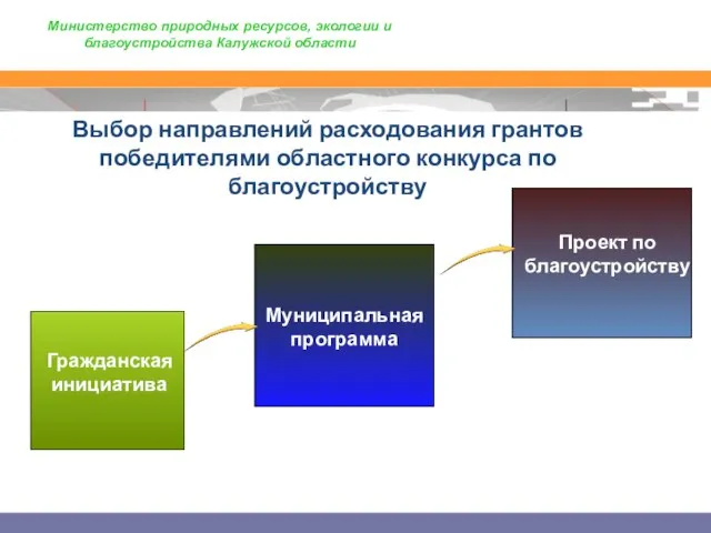 Министерство природных ресурсов, экологии и благоустройства Калужской области Выбор направлений расходования грантов