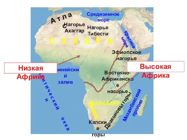 Эфиопское нагорье С А Х А Р А Драконовы горы А т