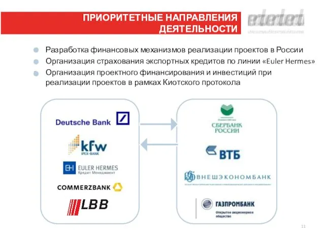 Разработка финансовых механизмов реализации проектов в России Организация страхования экспортных кредитов по