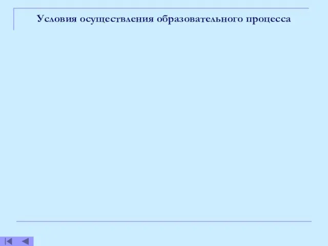 Условия осуществления образовательного процесса