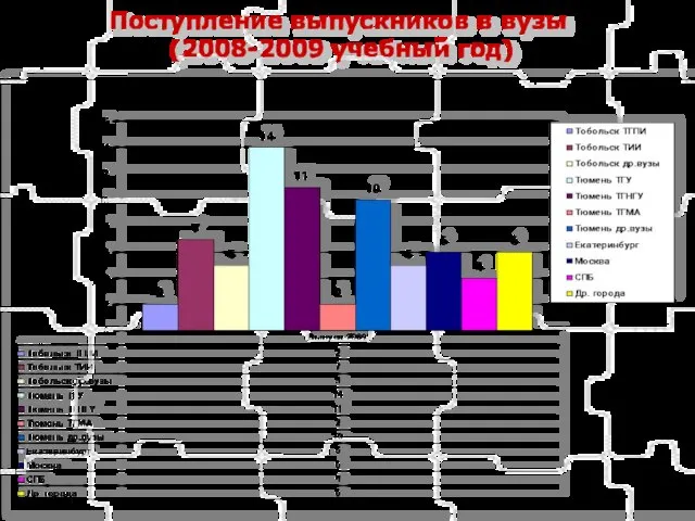 Поступление выпускников в вузы (2008-2009 учебный год)