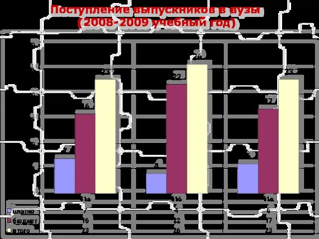 Поступление выпускников в вузы (2008-2009 учебный год)