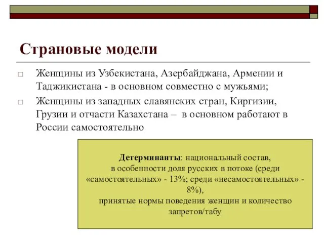 Страновые модели Женщины из Узбекистана, Азербайджана, Армении и Таджикистана - в основном