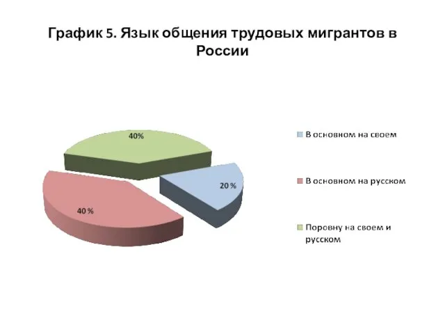 График 5. Язык общения трудовых мигрантов в России