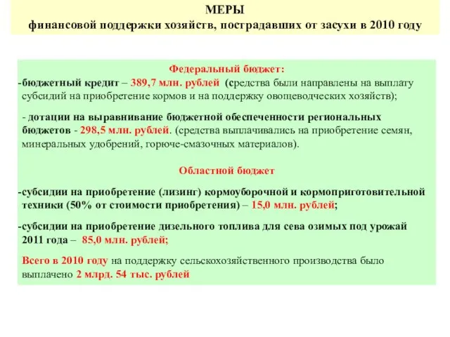 Федеральный бюджет: бюджетный кредит – 389,7 млн. рублей (средства были направлены на