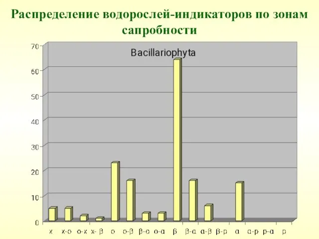 Распределение водорослей-индикаторов по зонам сапробности