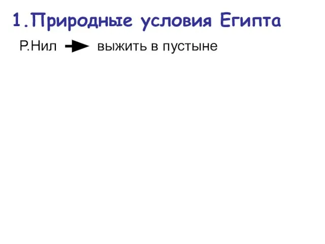 1.Природные условия Египта Р.Нил выжить в пустыне