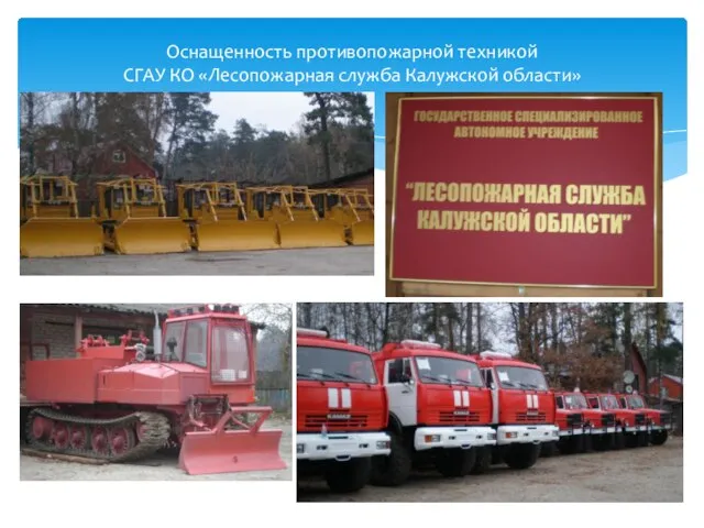 Оснащенность противопожарной техникой СГАУ КО «Лесопожарная служба Калужской области»