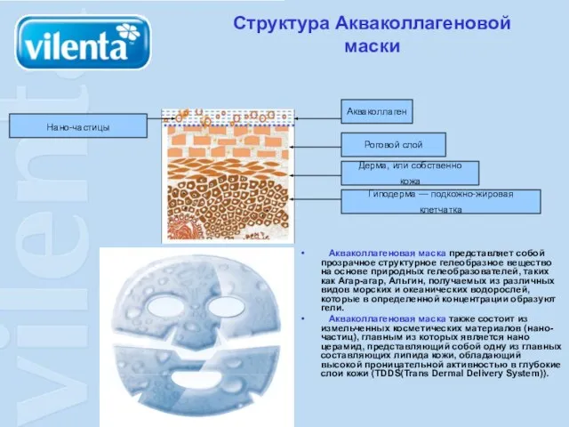 Структура Акваколлагеновой маски Акваколлагеновая маска представляет собой прозрачное структурное гелеобразное вещество на