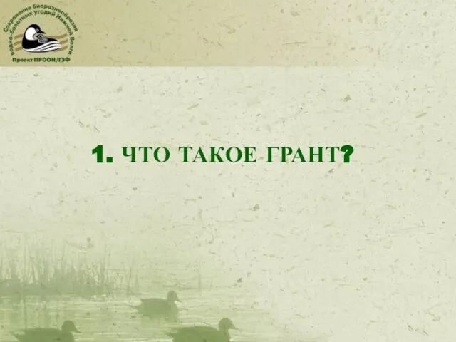 1. ЧТО ТАКОЕ ГРАНТ?