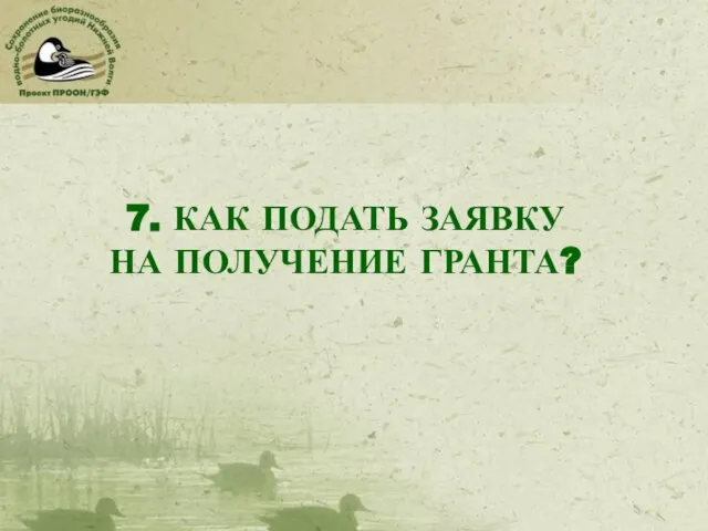 7. КАК ПОДАТЬ ЗАЯВКУ НА ПОЛУЧЕНИЕ ГРАНТА?