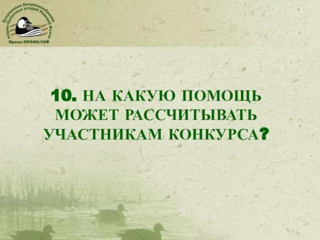 10. НА КАКУЮ ПОМОЩЬ МОЖЕТ РАССЧИТЫВАТЬ УЧАСТНИКАМ КОНКУРСА?