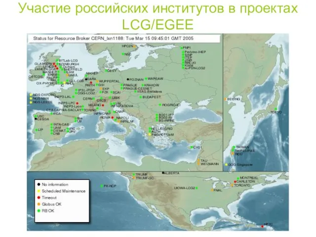 Участие российских институтов в проектах LCG/EGEE