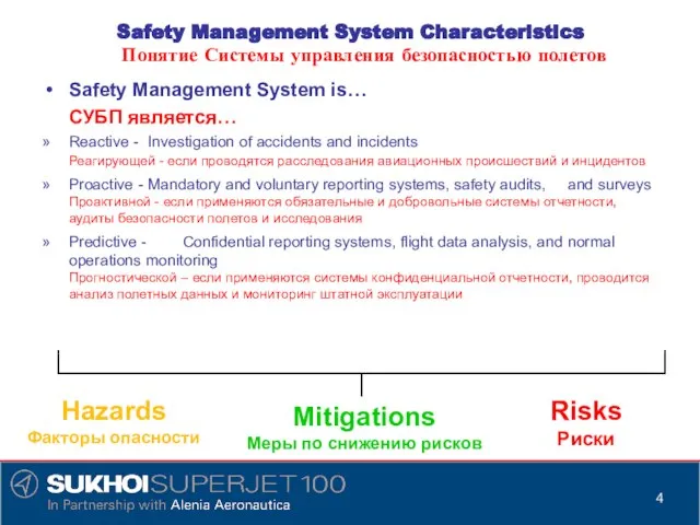 Safety Management System Characteristics Понятие Системы управления безопасностью полетов Safety Management System