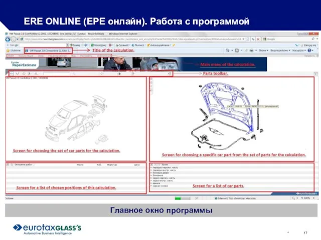 * ERE ONLINE (ЕРЕ онлайн). Работа с программой Главное окно программы