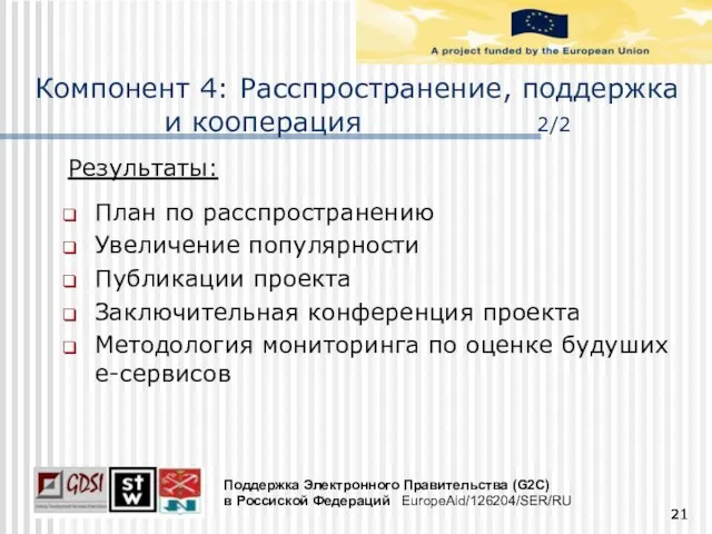 Результаты: План по расспространению Увеличение популярности Публикации проекта Заключительная конференция проекта Методология