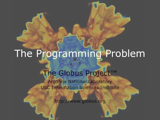 The Programming Problem The Globus Project™ Argonne National Laboratory USC Information Sciences Institute http://www.globus.org