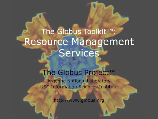 The Globus Toolkit™: Resource Management Services The Globus Project™ Argonne National Laboratory