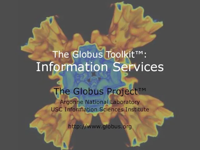 The Globus Toolkit™: Information Services The Globus Project™ Argonne National Laboratory USC Information Sciences Institute http://www.globus.org