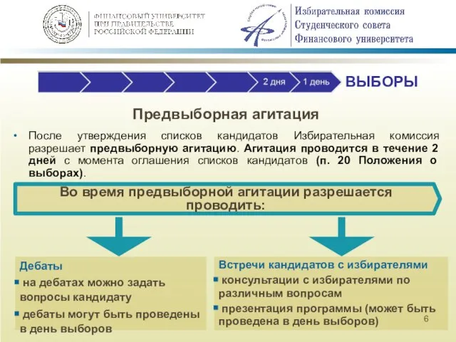 После утверждения списков кандидатов Избирательная комиссия разрешает предвыборную агитацию. Агитация проводится в