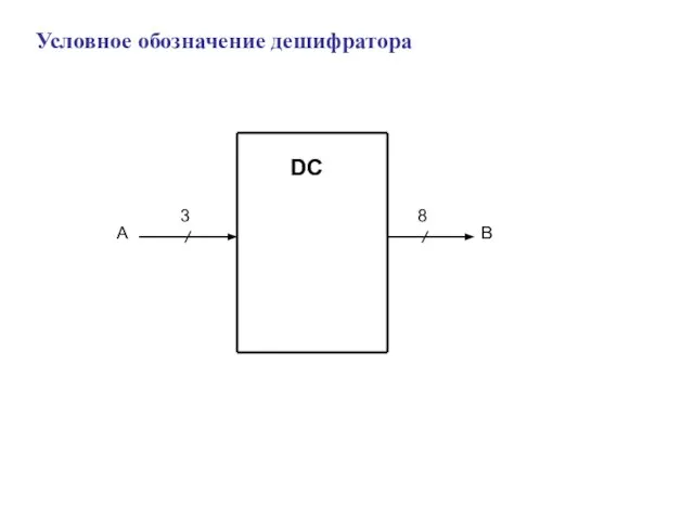 Условное обозначение дешифратора DC 3 A B 8