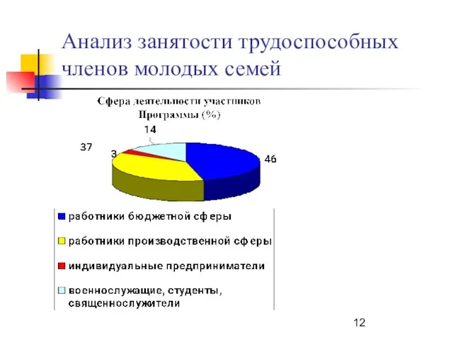 Анализ занятости трудоспособных членов молодых семей