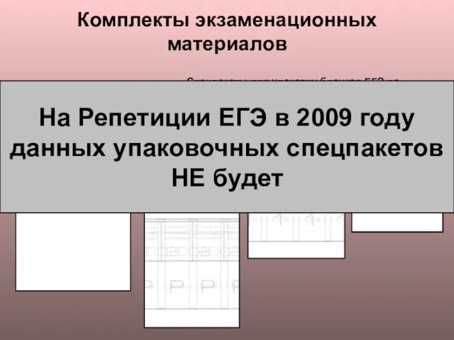 Доставочный спецпакет КИМ на основных экзаменах» Спецпакеты для упаковки бланков ЕГЭ по