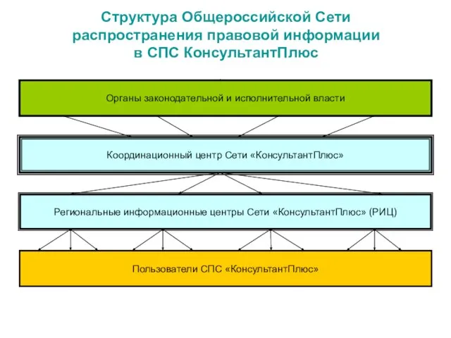 Структура Общероссийской Сети распространения правовой информации в СПС КонсультантПлюс Органы законодательной и